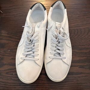 Oliver Cabell White Low-Top Sneakers with Black Heel Tab
